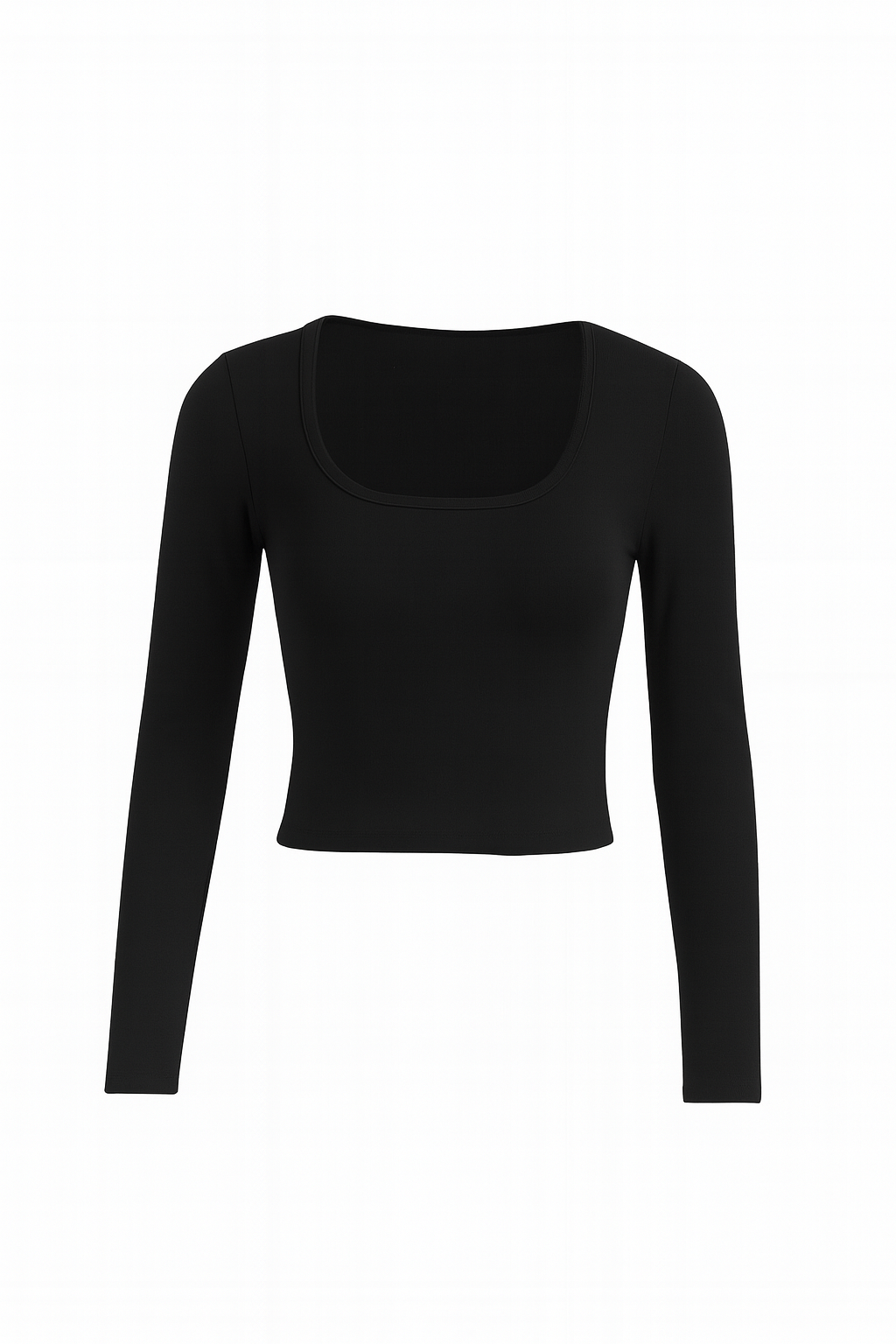 CROP TOP DE MANGA LARGA NEGRA
