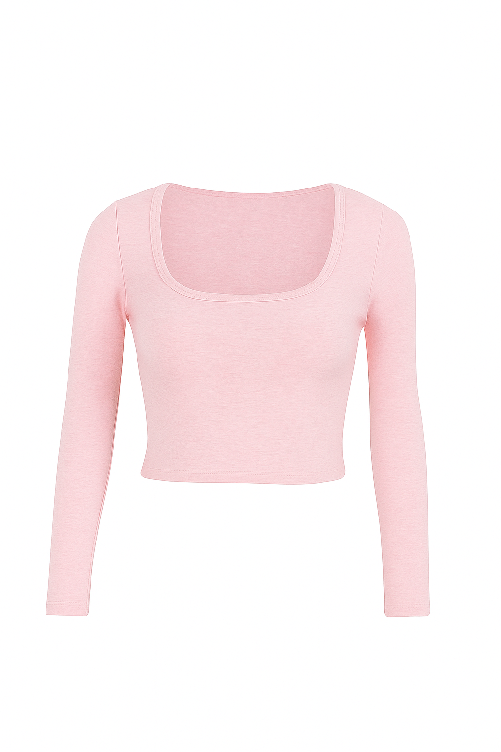 CROP TOP DE MANGA LARGA ROSA
