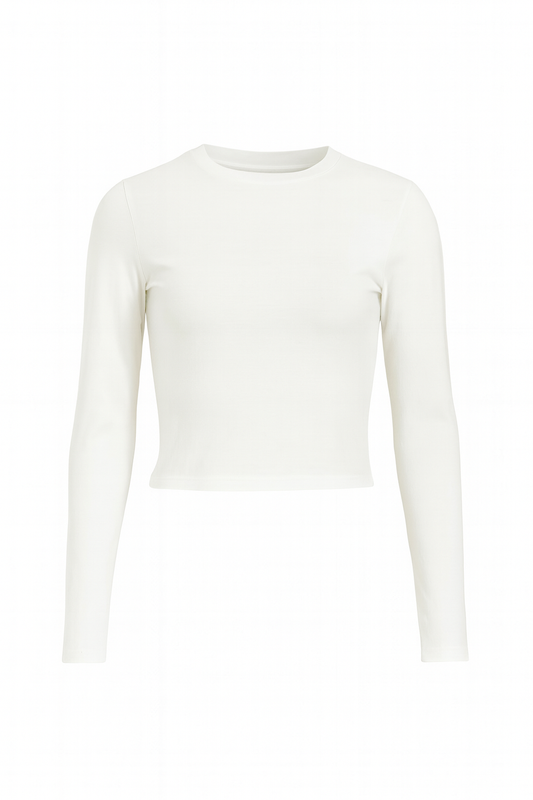 TOP BASICO MANGA LARGA BLANCA