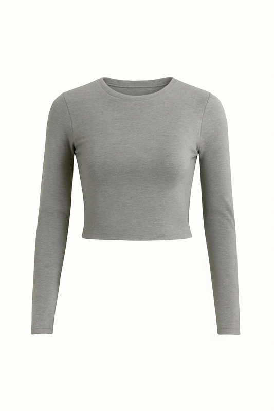 TOP BASICO MANGA LARGA GRIS